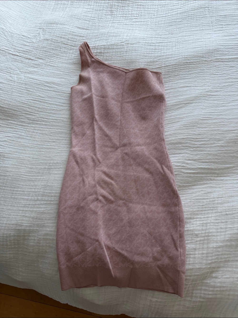 Michael Kors One-Shoulder Dusty Rose Knit Dress